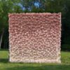 8' x 8' Ombre Blush Pink Artificial Flower Wall – Fabric-Backed Floral Backdrop for Weddings & Events