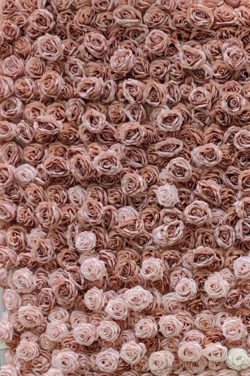 8' x 8' Ombre Blush Pink Artificial Flower Wall – Fabric-Backed Floral Backdrop for Weddings & Events