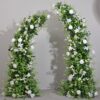 Artificial White Flower Arch with Greenery, Wedding Ceremony Backdrop and Event Decoration