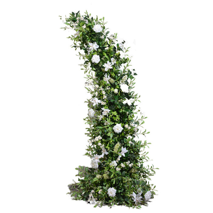 Artificial White Flower Arch with Greenery, Wedding Ceremony Backdrop and Event Decoration