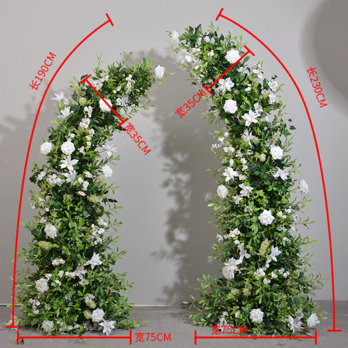 Artificial White Flower Arch with Greenery, Wedding Ceremony Backdrop and Event Decoration