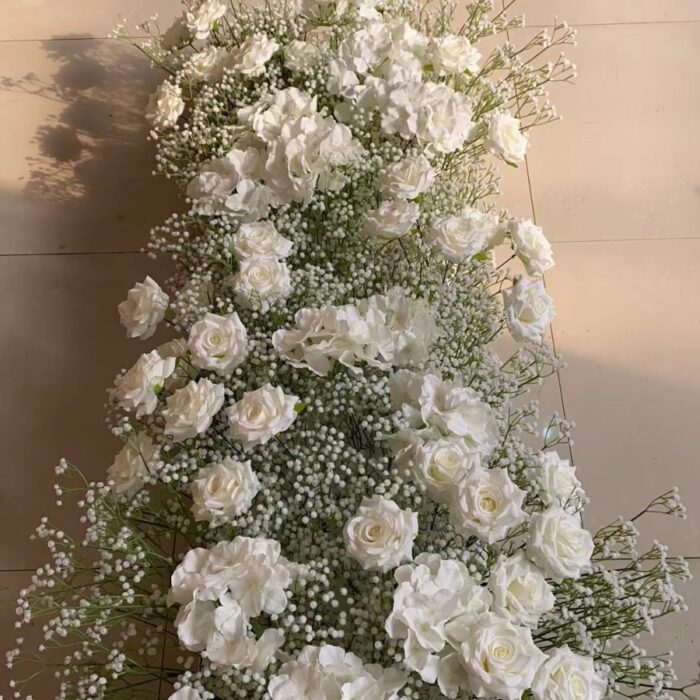 Artificial White Gypsophila Wall Panels for Elegant Wedding Decorations