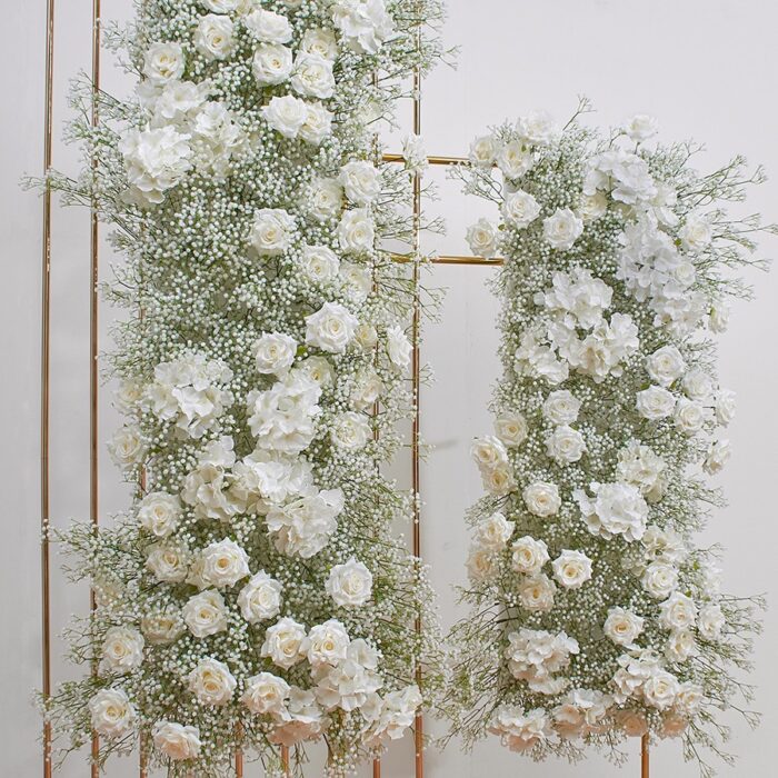 Artificial White Gypsophila Wall Panels for Elegant Wedding Decorations