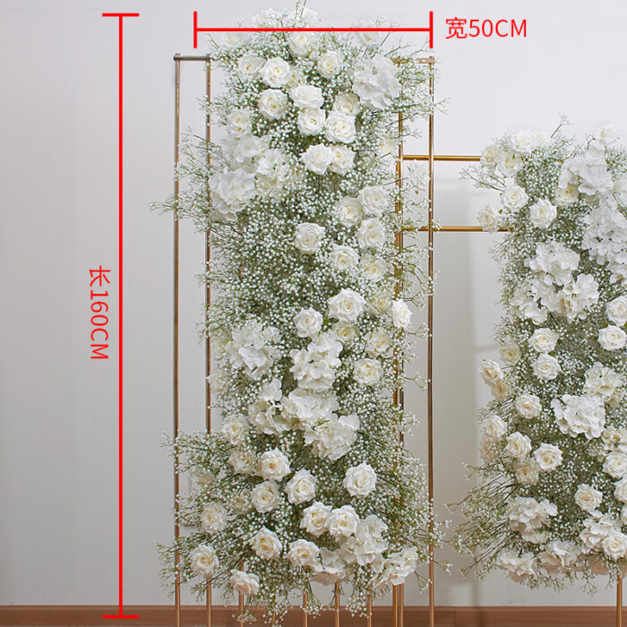 Artificial White Gypsophila Wall Panels for Elegant Wedding Decorations