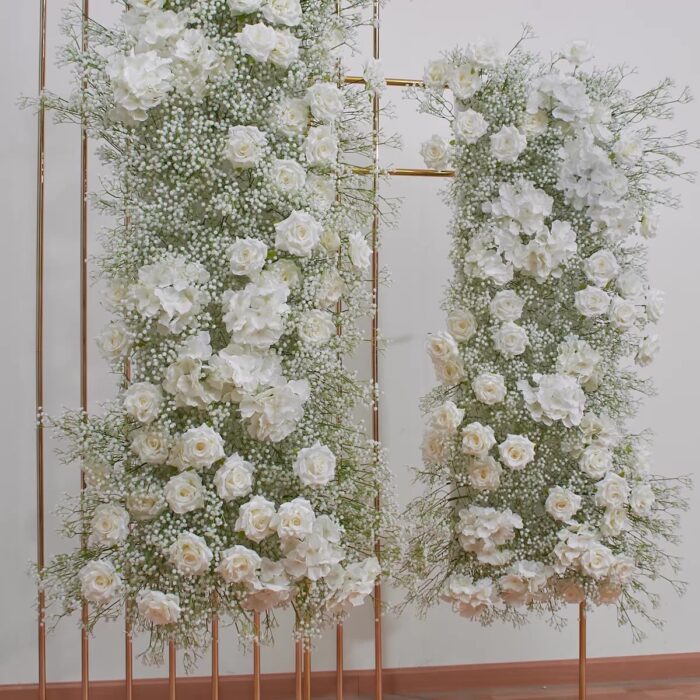 Artificial White Gypsophila Wall Panels for Elegant Wedding Decorations