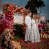 Boho-Inspired Square Arch with Floral Accents for a Dreamy Wedding Celebration