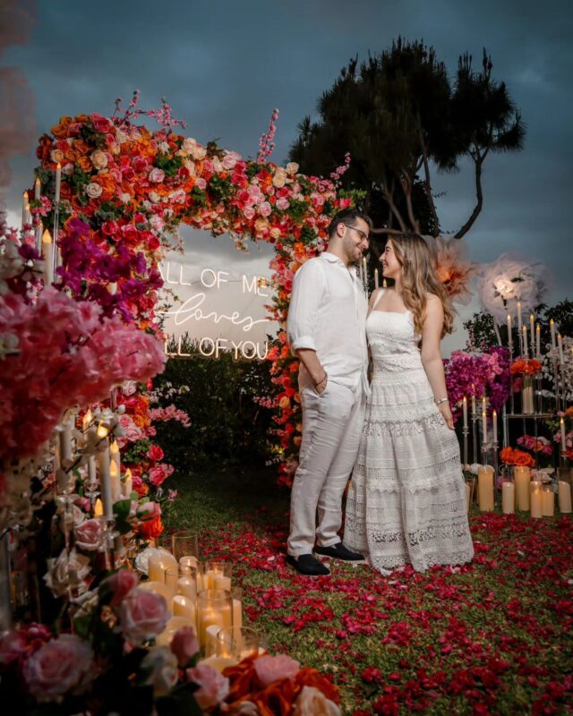 Boho-Inspired Square Arch with Floral Accents for a Dreamy Wedding Celebration