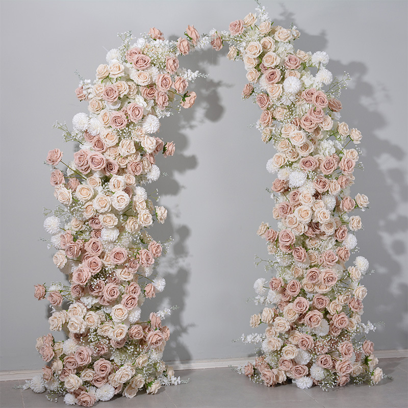 Champagne Cream and Nude Rose Wedding Archway Flower Garland Decoration