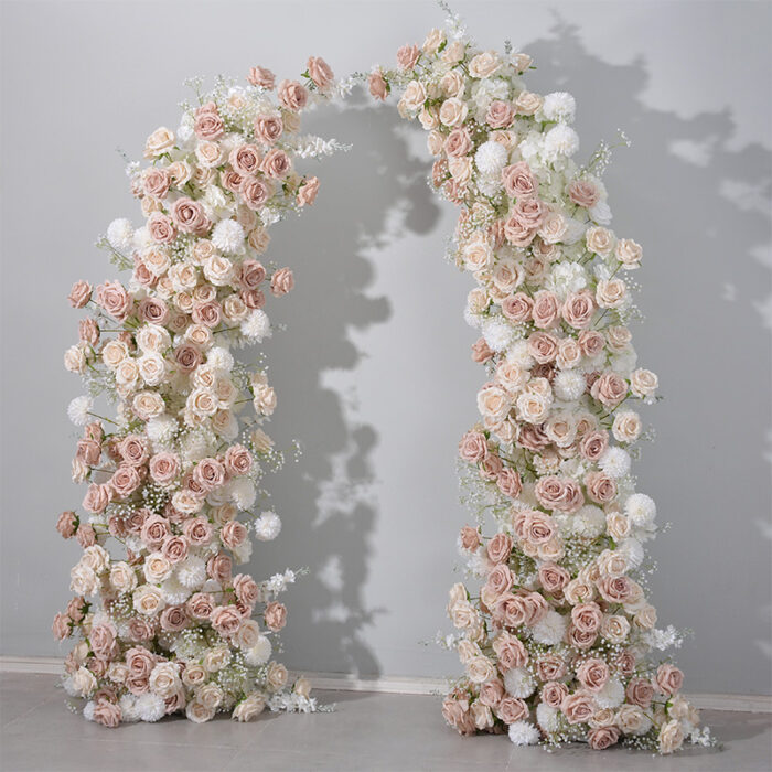 Champagne Cream and Nude Rose Wedding Archway Flower Garland Decoration