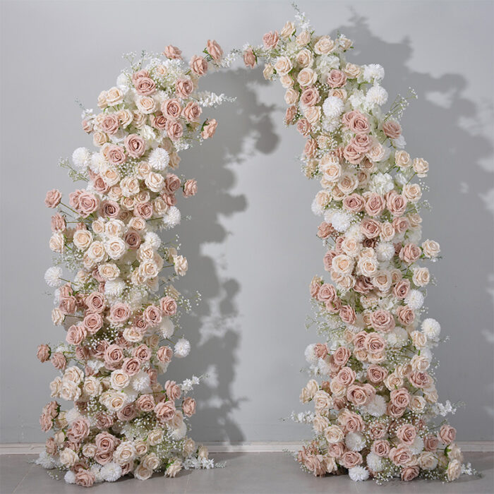 Champagne Cream and Nude Rose Wedding Archway Flower Garland Decoration