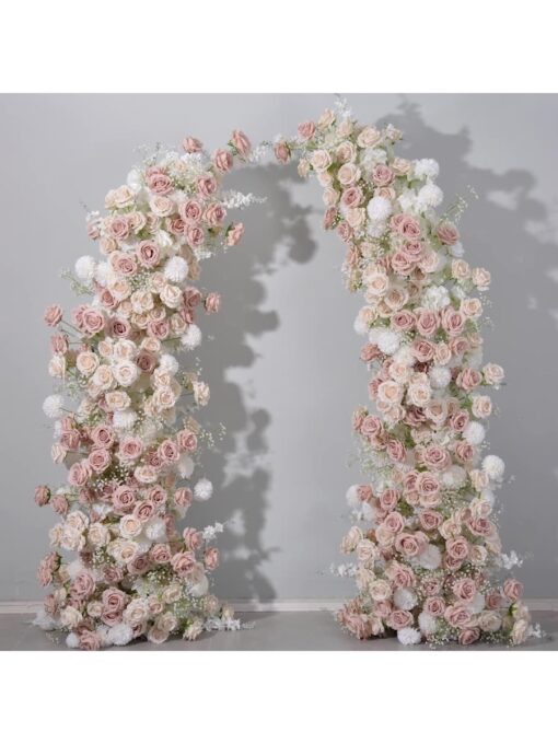 Champagne Cream and Nude Rose Wedding Archway Flower Garland Decoration
