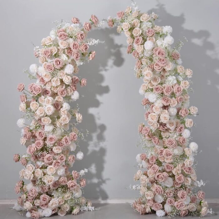 Champagne Cream and Nude Rose Wedding Archway Flower Garland Decoration