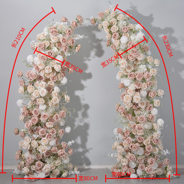 Champagne Cream and Nude Rose Wedding Archway Flower Garland Decoration