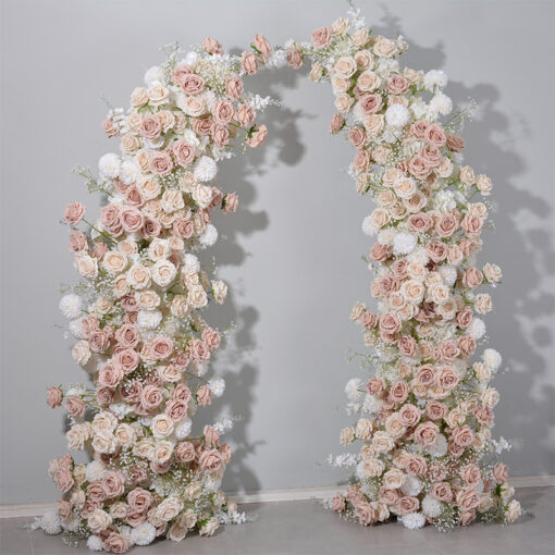 Champagne Cream and Nude Rose Wedding Archway Flower Garland Decoration