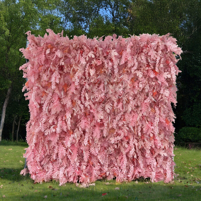 Chic 8' x 8' Pink Leaf Wall - Elegant Backdrop for Weddings & Events