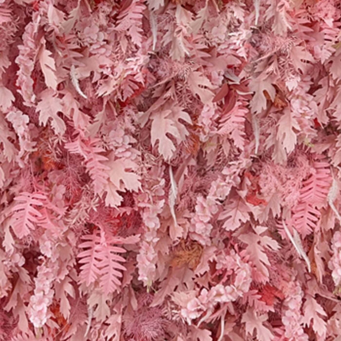 Chic 8' x 8' Pink Leaf Wall - Elegant Backdrop for Weddings & Events