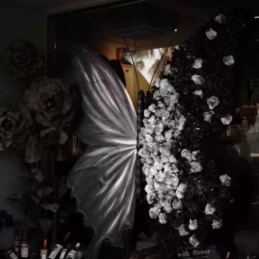 Cinematic Black and White Butterfly Backdrop for Modern Event Themes