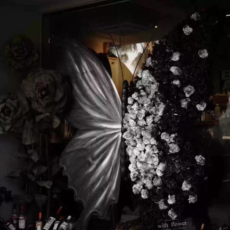 Butterfly-Shaped Floral Backdrop — SKU BF049