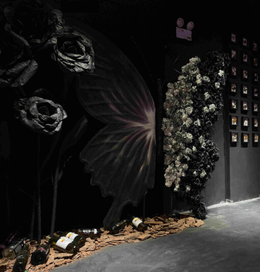 Cinematic Black and White Butterfly Backdrop for Modern Event Themes