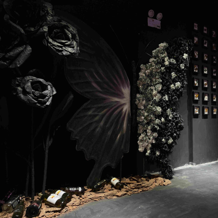 Cinematic Black and White Butterfly Backdrop for Modern Event Themes