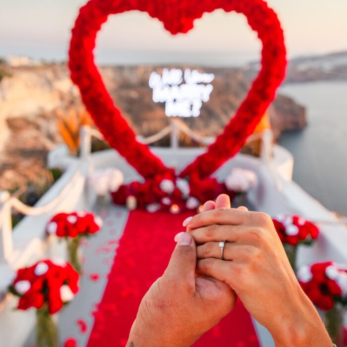 Classic Red Rose Heart Arch with Flower Decoration for an Enchanting Proposal