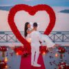 Classic Red Rose Heart Arch with Flower Decoration for an Enchanting Proposal