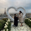 Create a Dreamy Proposal with a White Rose Heart-Shaped Arch Backdrop