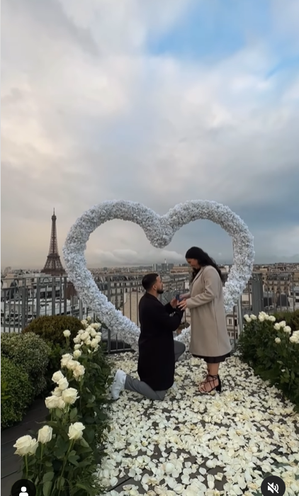 Create a Dreamy Proposal with a White Rose Heart-Shaped Arch Backdrop