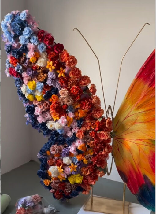 Creative Art Butterfly Backdrop with Vibrant Colors for Celebratory Occasions