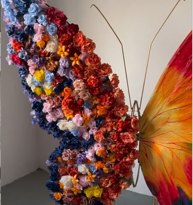 Creative Art Butterfly Backdrop with Vibrant Colors for Celebratory Occasions