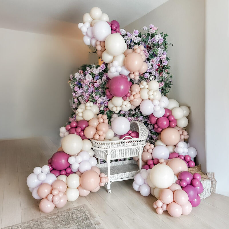 Artificial Flower Wall Backdrop — SKU 5D042
