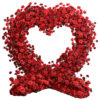 Dazzling Heart-Shaped Wedding Arch with Red Roses and Greenery for a Grand Wedding Backdrop