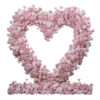 Delicate Heart-Shaped Arch with Soft Pink and Beige Roses for a Serene Wedding Atmosphere