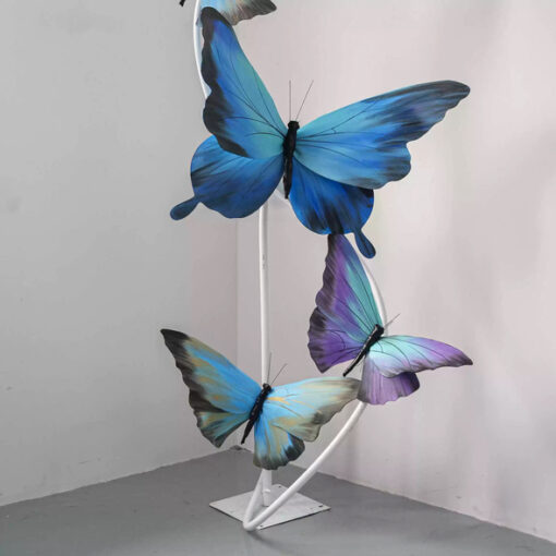 Dreamy Blue Gradient Butterfly Arrangement with Purple Details for Weddings