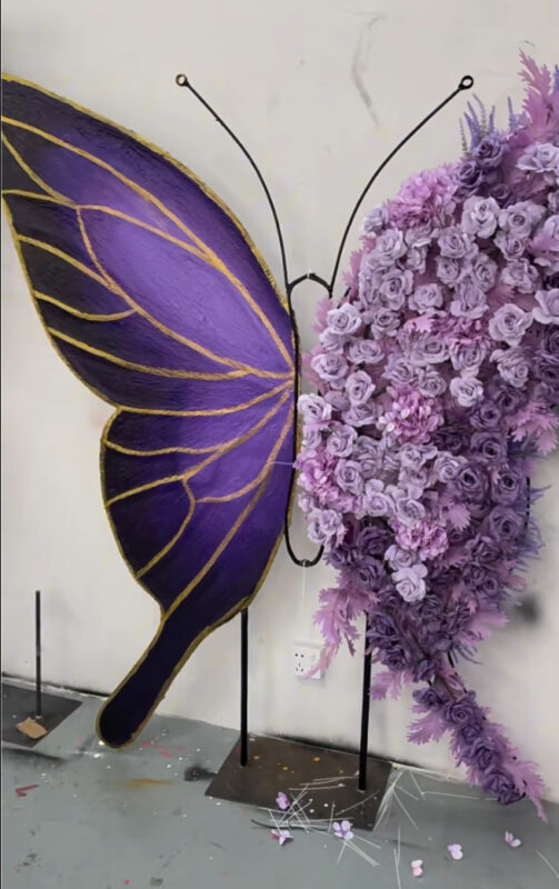 Butterfly-Shaped Floral Backdrop — SKU BF069
