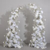 Elegant Beige & White Rose Wedding Arch with Gypsophila, Floral Backdrop with Frame
