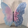 Elegant Blue and Pink Gradient Butterfly Backdrop with Soft Roses for Photo Booth Decor