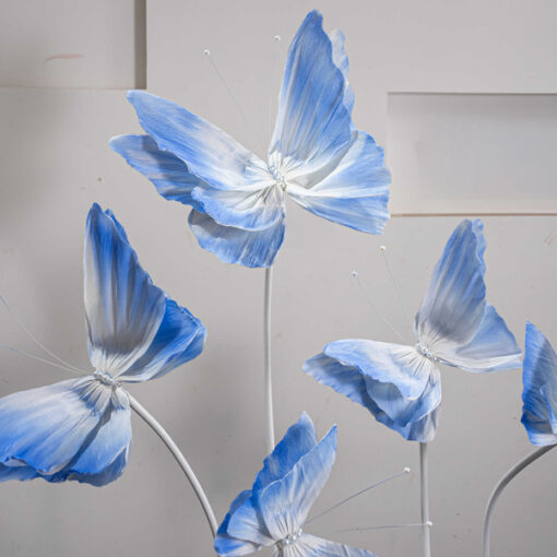 Elegant Cool Blue Gradient Butterfly Backdrop for Wedding Props and Event Decor