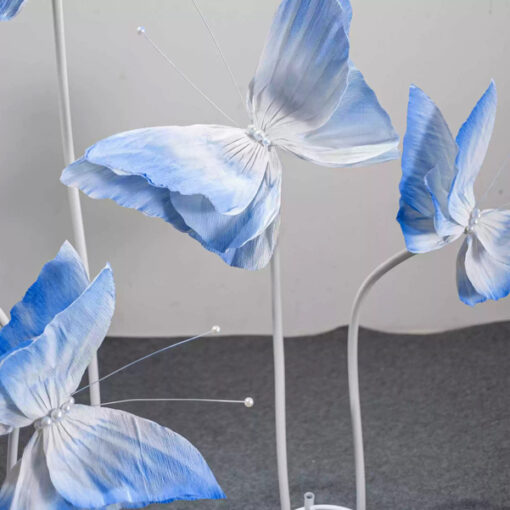 Elegant Cool Blue Gradient Butterfly Backdrop for Wedding Props and Event Decor