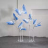 Elegant Cool Blue Gradient Butterfly Backdrop for Wedding Props and Event Decor