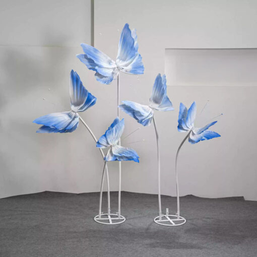 Elegant Cool Blue Gradient Butterfly Backdrop for Wedding Props and Event Decor