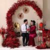 Elegant Floral Arch Decor with Red Wheat Grass for a Vintage Wedding Touch