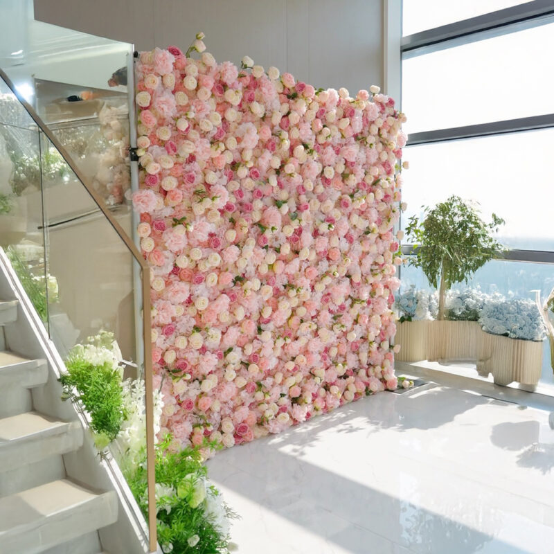 Artificial Flower Wall Backdrop — SKU 4D023