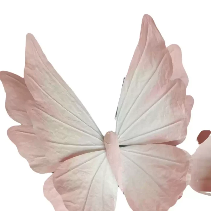 Elegant Pink and Yellow Butterfly Backdrop with Lightweight Sustainable Paper Props