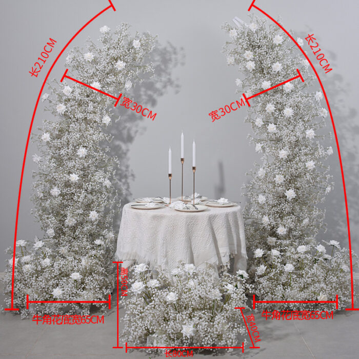 Elegant Rose Wedding Arch with Full Star Floral Backdrop – Wedding Arch Decor