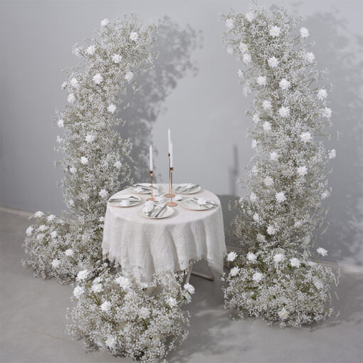 Elegant Rose Wedding Arch with Full Star Floral Backdrop – Wedding Arch Decor