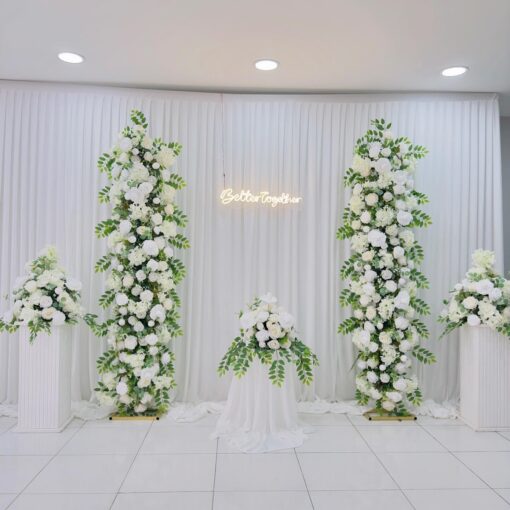 Elegant White Floral Arch Decoration for Weddings | Customizable Arch Design