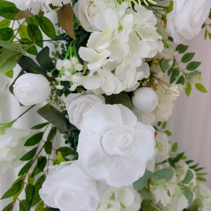 Elegant White Floral Arch Decoration for Weddings | Customizable Arch Design