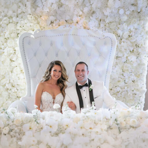 Elegant White Flower Wall for Weddings - Luxury Floral Backdrop for Events