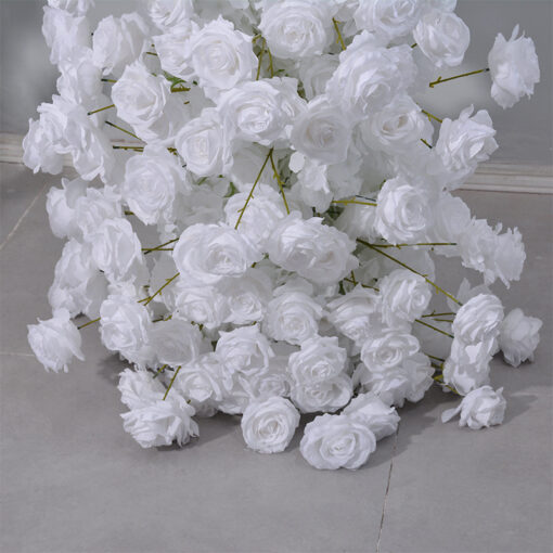Elegant White Rose Wedding Arch, Floral Backdrop for Ceremony & Reception